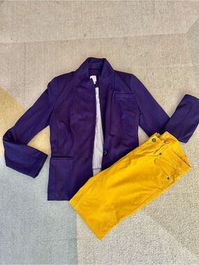 JCPenney Purple Blazer with Striped Lining